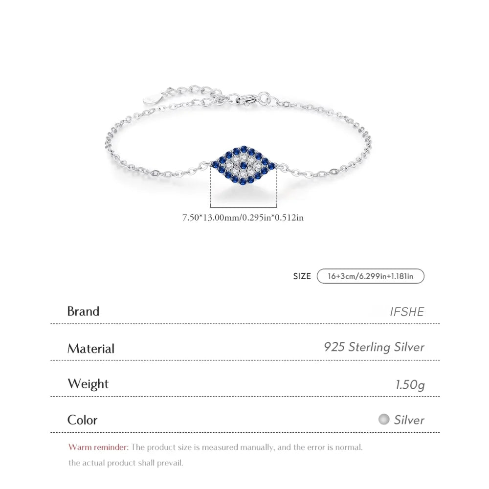 925 Sterling Silver Evil Eye Bracelet for Protection - Eye of Evil Bracelet