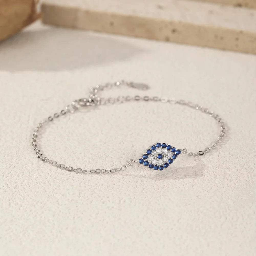 925 Sterling Silver Evil Eye Bracelet for Protection - Eye of Evil Bracelet