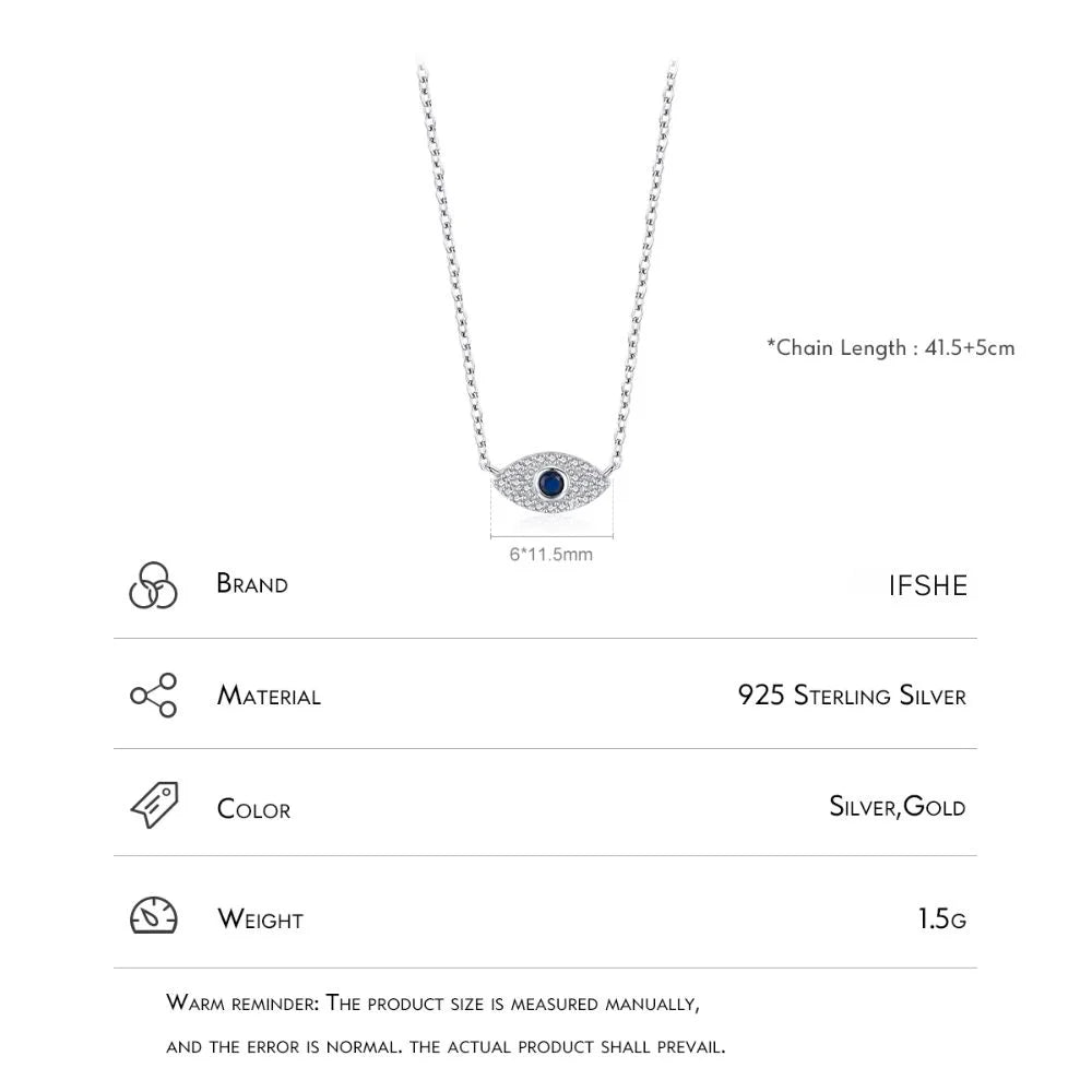 925 Sterling Silver Evil Eye Necklace for Women - Women's Evil Eye Pendant Necklace