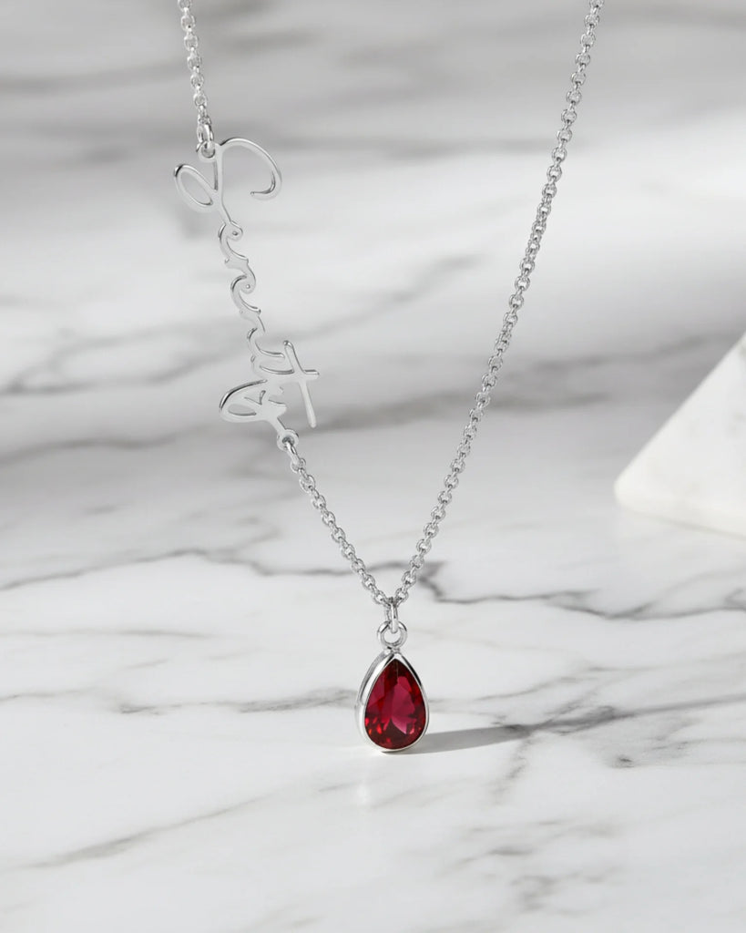Birthstone Name Necklace – Personalised Gift Jewellery IfShe UK