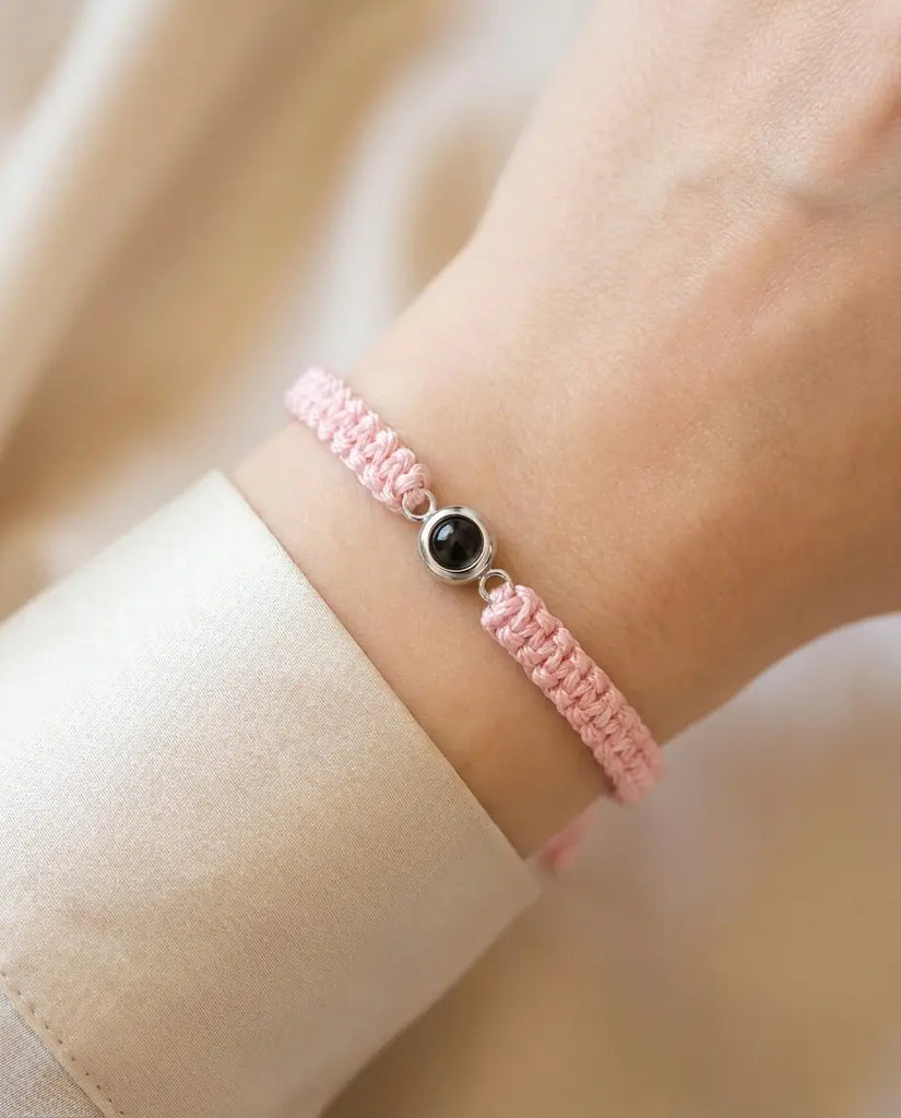 Braided Photo Projection Bracelet - Adjustable Rope Picture Wristband IfShe UK