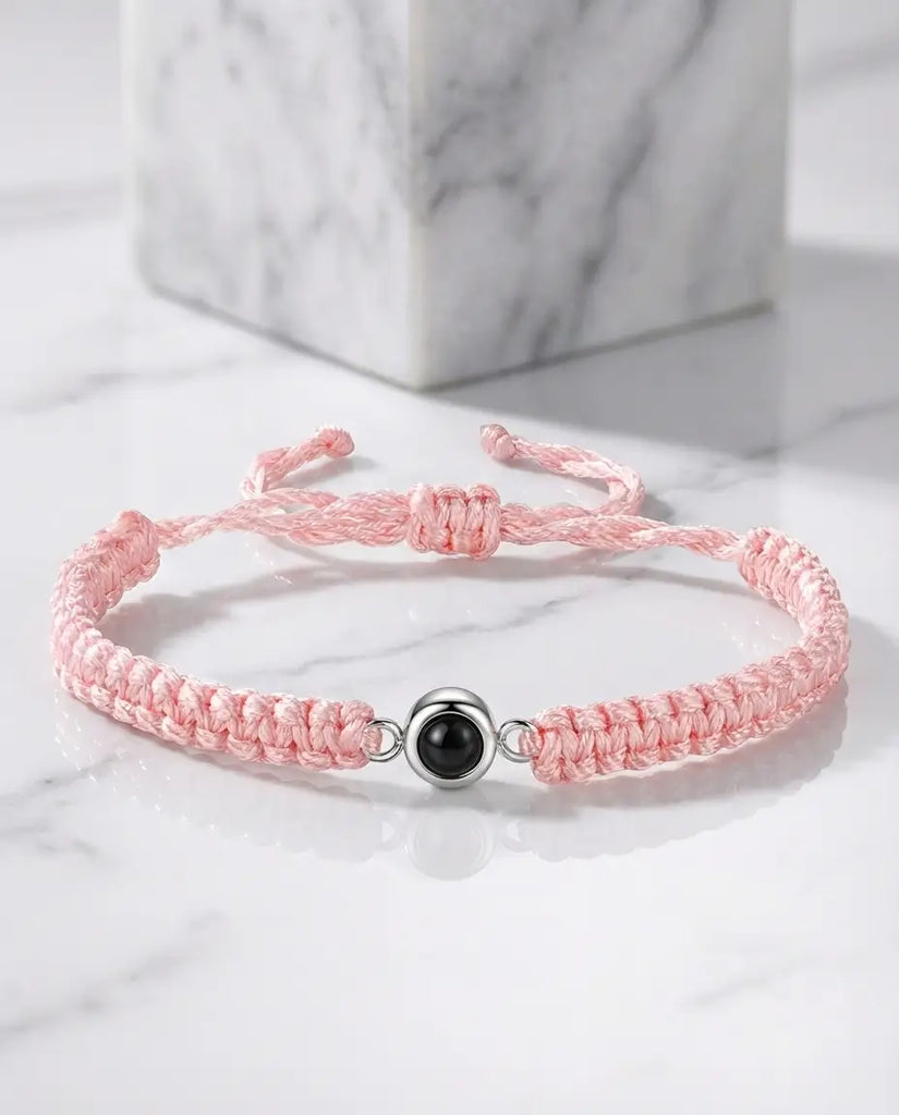 Braided Photo Projection Bracelet - Adjustable Rope Picture Wristband IfShe UK