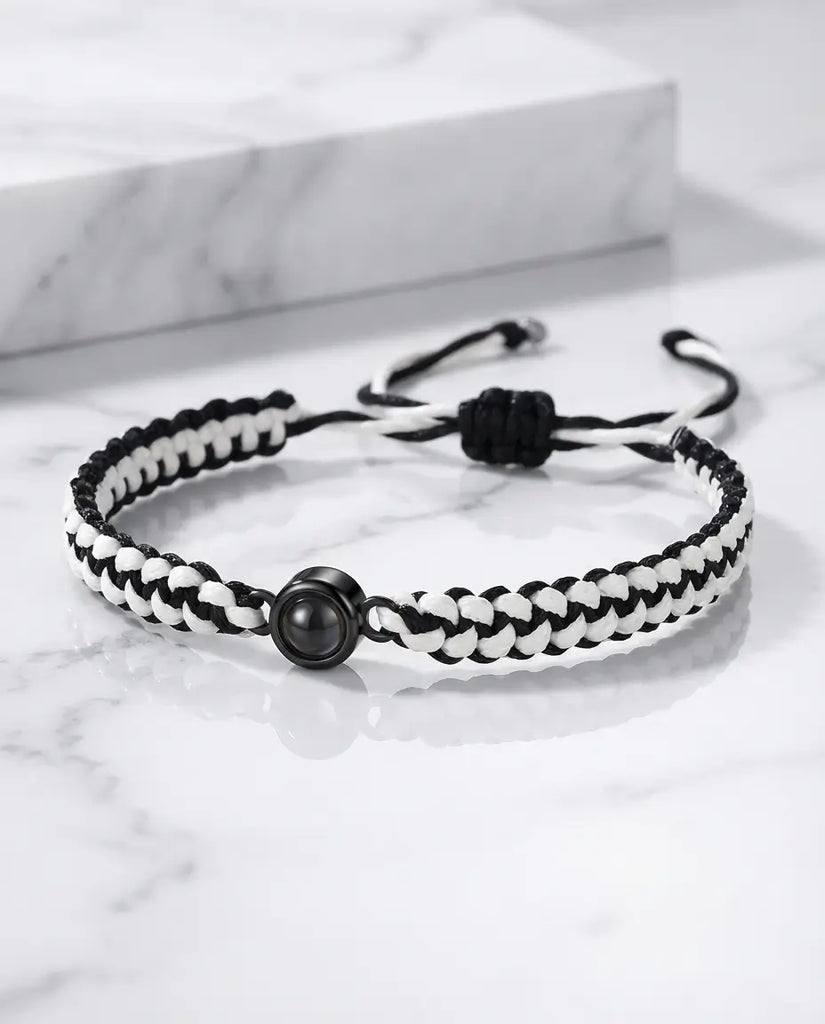 Braided Photo Projection Bracelet - Adjustable Rope Picture Wristband IfShe UK