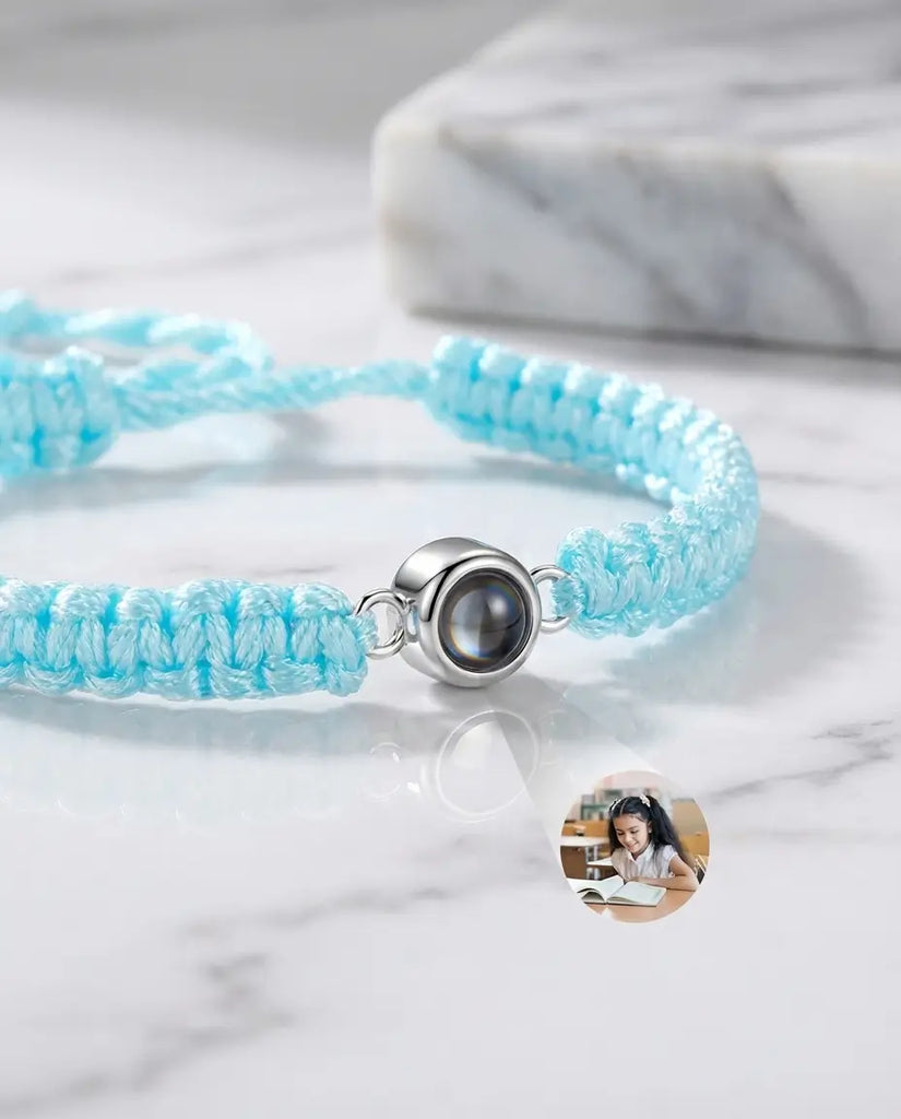 Braided Photo Projection Bracelet - Adjustable Rope Picture Wristband IfShe UK