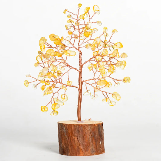Citrine Crystal Tree with Wooden Base