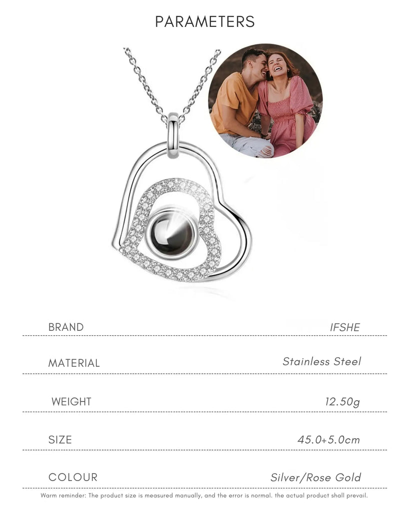 Enduring Memory Stainless Steel Photo Projection Necklace IfShe UK
