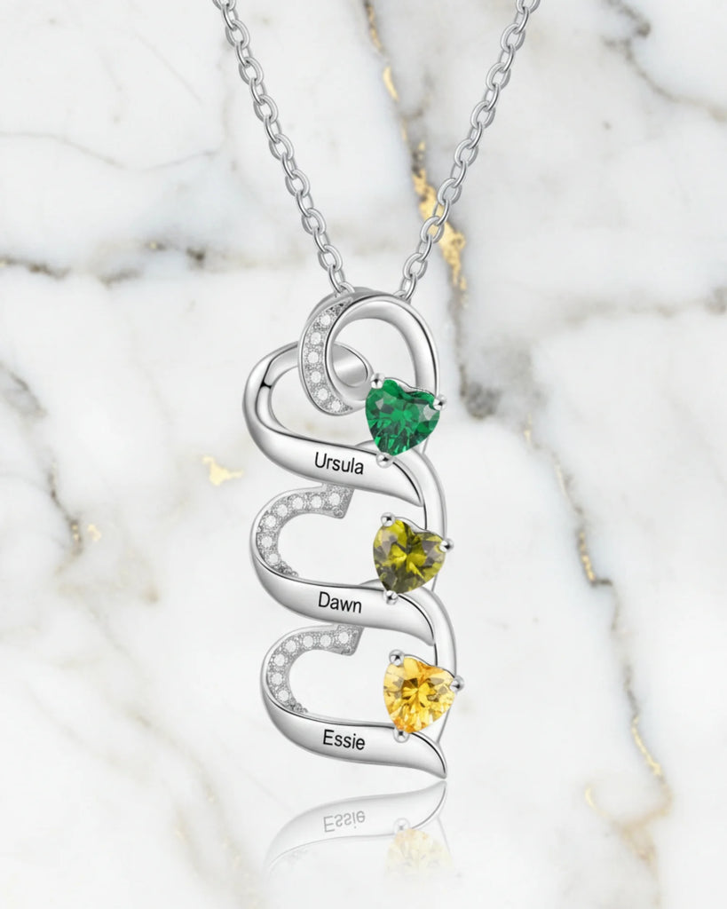Engraved 2-5 Name Personalised Birthstone Necklace for Mum, Nan, or Sister IfShe UK