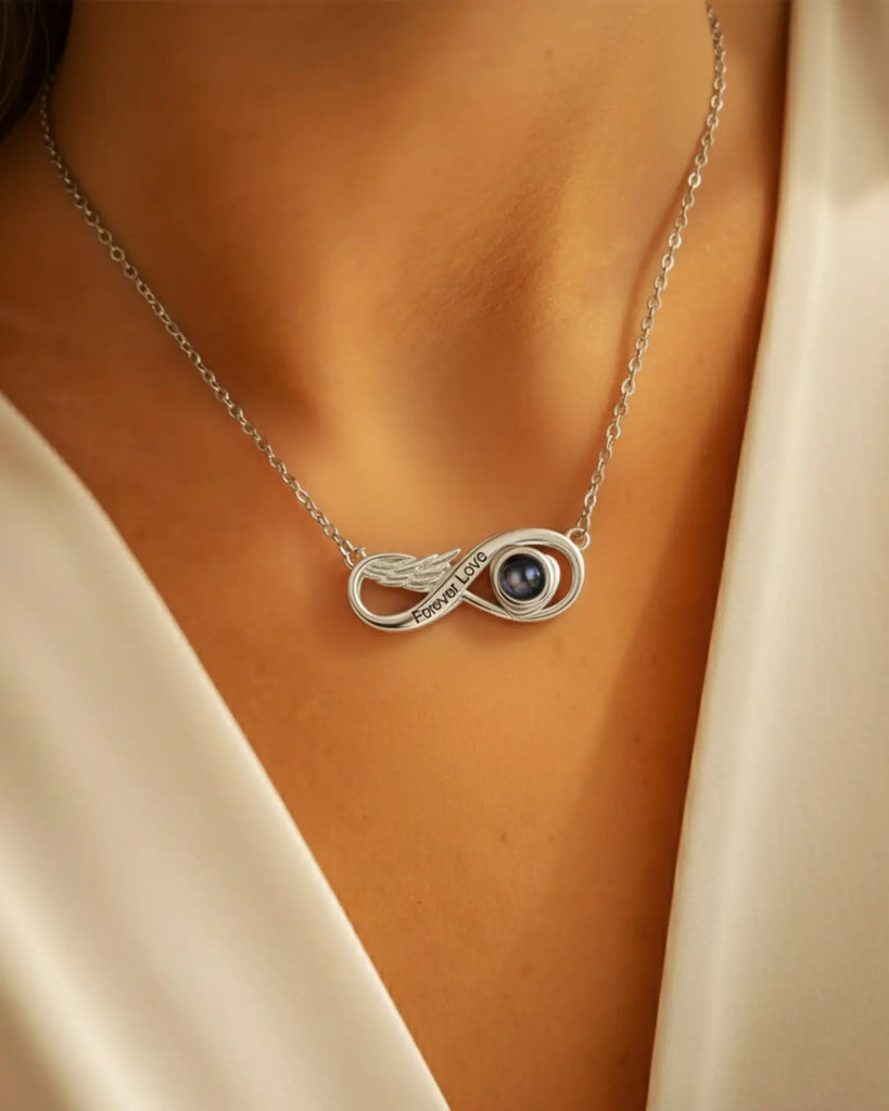 Eternal Wing Photo Projection & Engraving Necklace IfShe UK