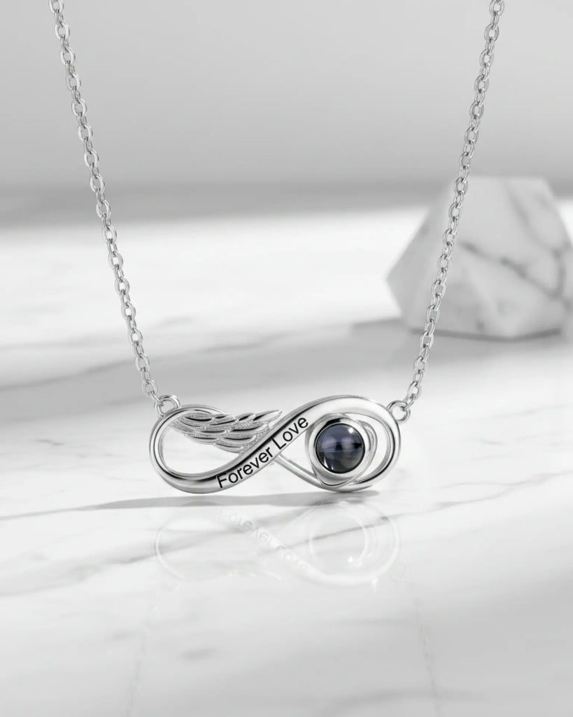 Eternal Wing Photo Projection & Engraving Necklace IfShe UK