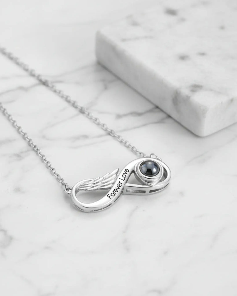 Eternal Wing Photo Projection & Engraving Necklace IfShe UK