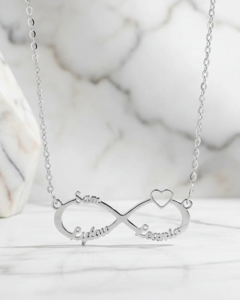 Family Trio Infinity Necklace – Personalised 3 Names Jewellery IfShe UK