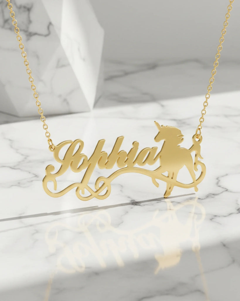 Magical Unicorn Name Necklace – Personalised Fantasy Jewellery IfShe UK