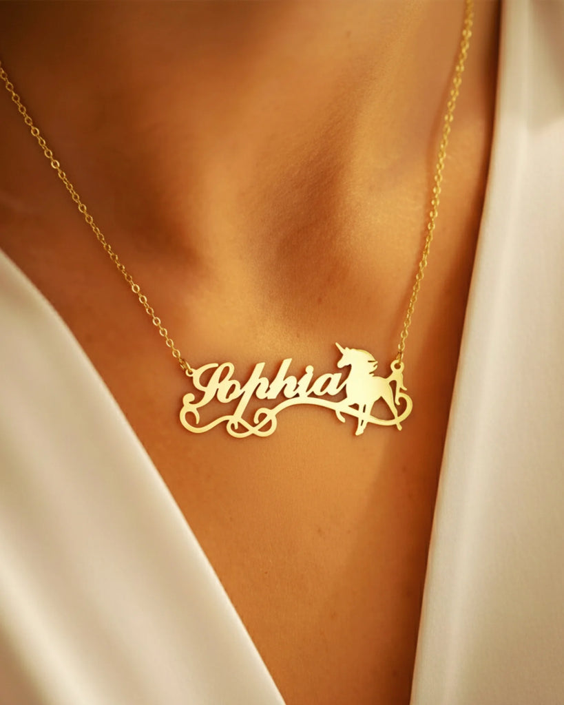 Magical Unicorn Name Necklace – Personalised Fantasy Jewellery IfShe UK