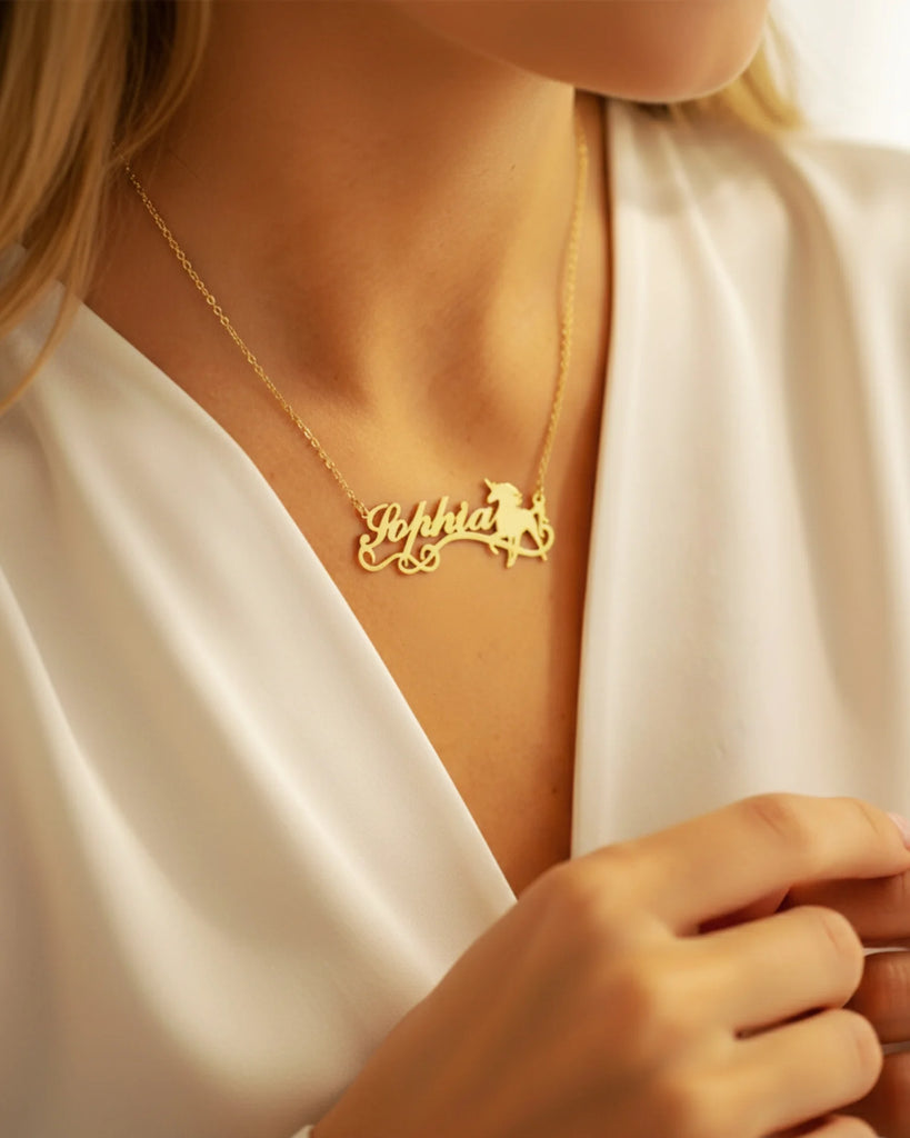 Magical Unicorn Name Necklace – Personalised Fantasy Jewellery IfShe UK