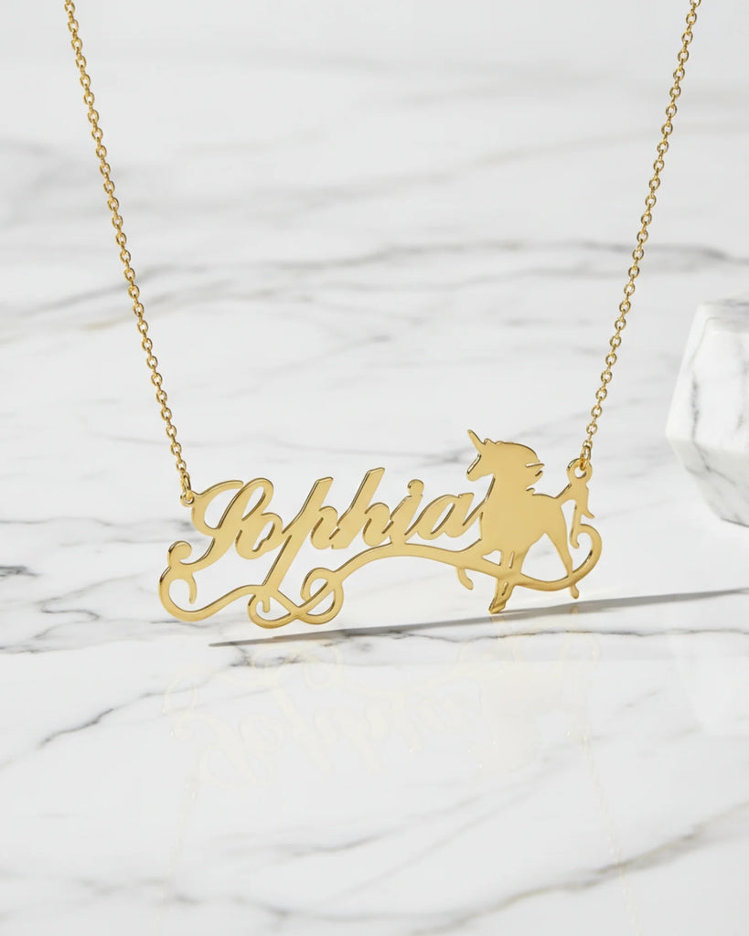 Magical Unicorn Name Necklace – Personalised Fantasy Jewellery IfShe UK