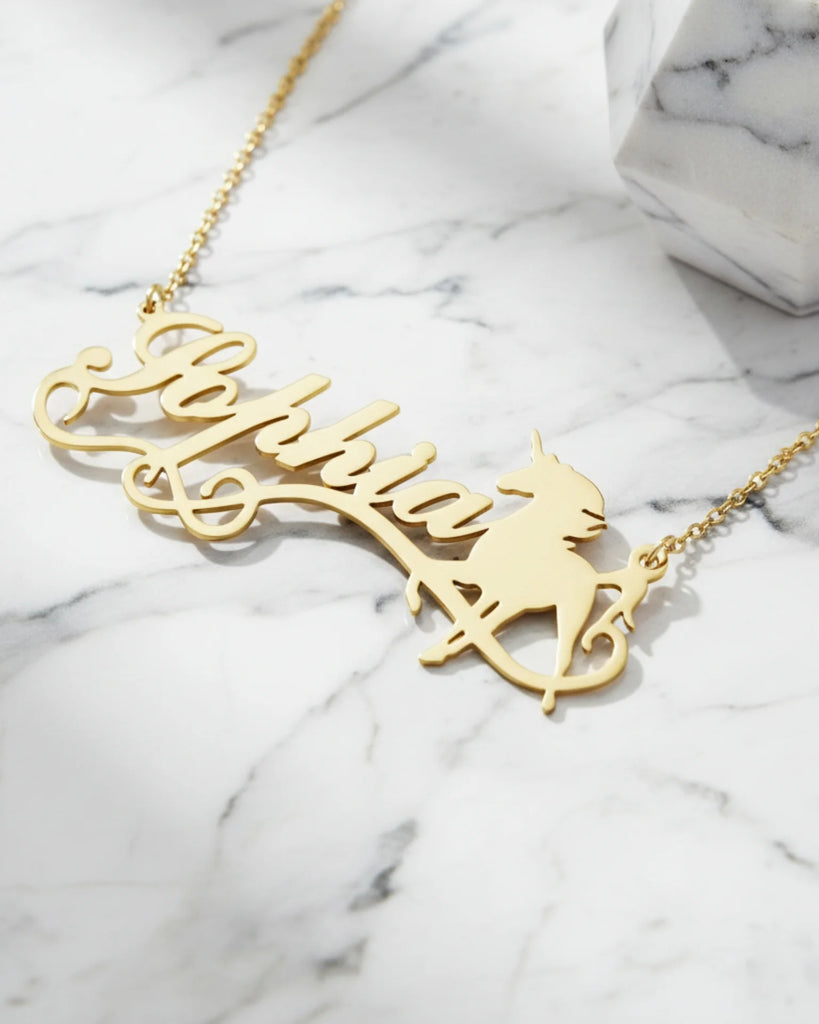 Magical Unicorn Name Necklace – Personalised Fantasy Jewellery IfShe UK