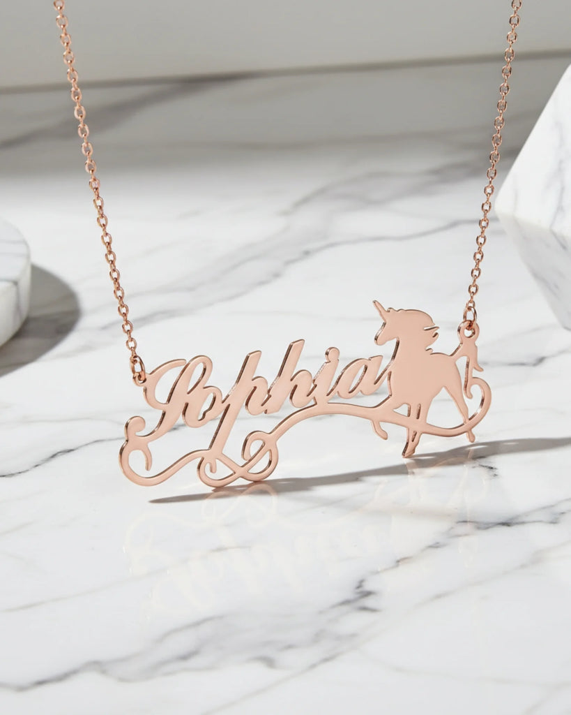 Magical Unicorn Name Necklace – Personalised Fantasy Jewellery IfShe UK