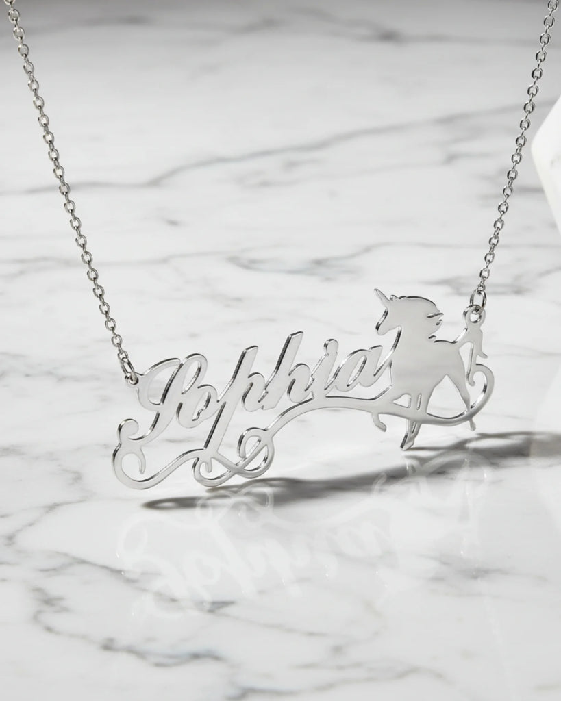 Magical Unicorn Name Necklace – Personalised Fantasy Jewellery IfShe UK
