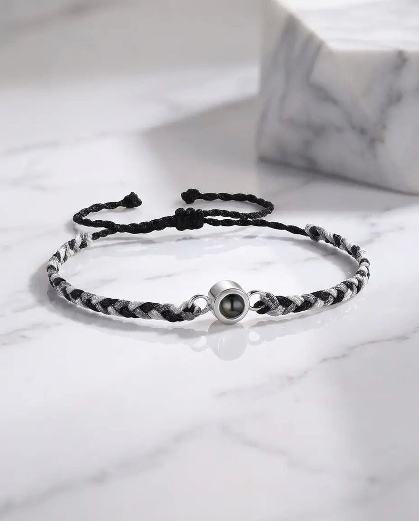 Personalised Braided Photo Projection Bracelet - Hidden Picture Rope