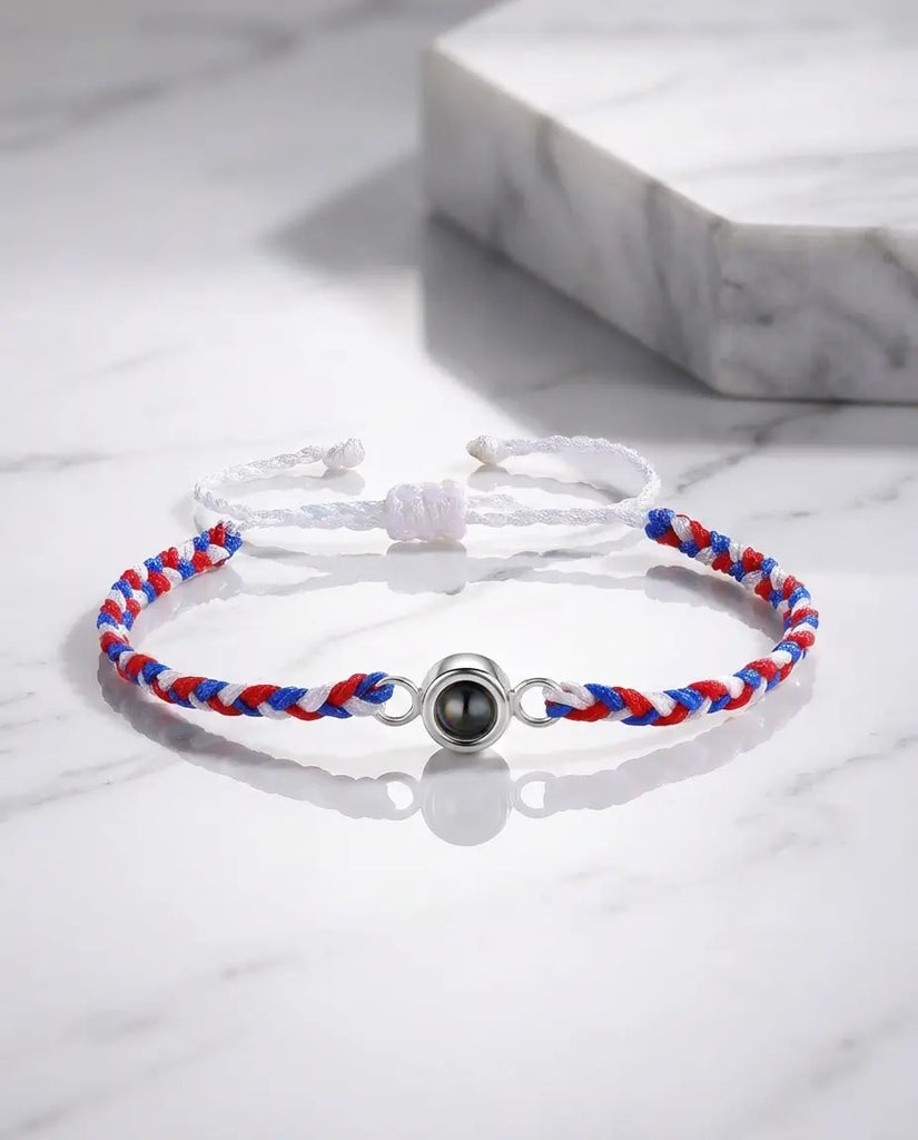 Personalised Braided Photo Projection Bracelet - Hidden Picture Rope