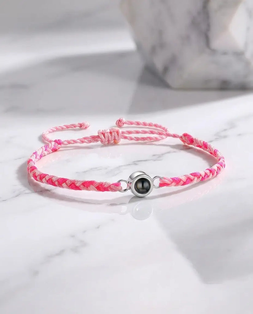 Personalised Braided Photo Projection Bracelet - Hidden Picture Rope