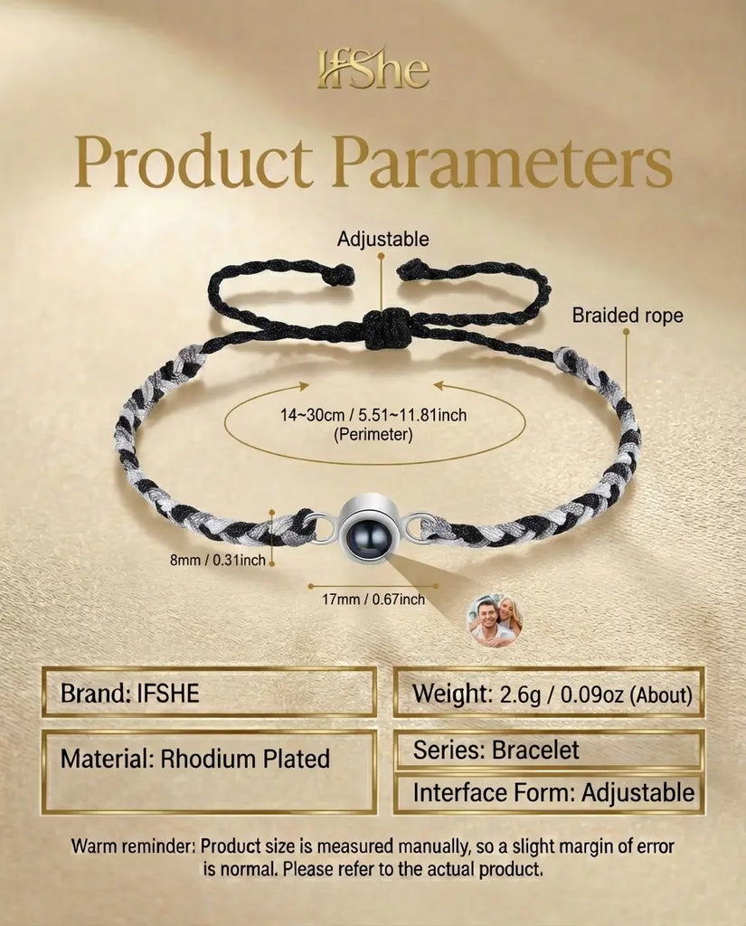 Personalised Braided Photo Projection Bracelet - Hidden Picture Rope