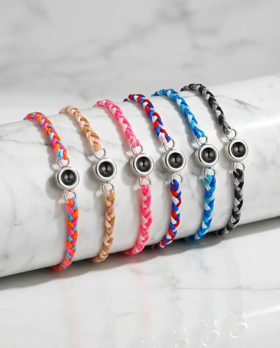 Personalised Braided Photo Projection Bracelet - Hidden Picture Rope IfShe UK