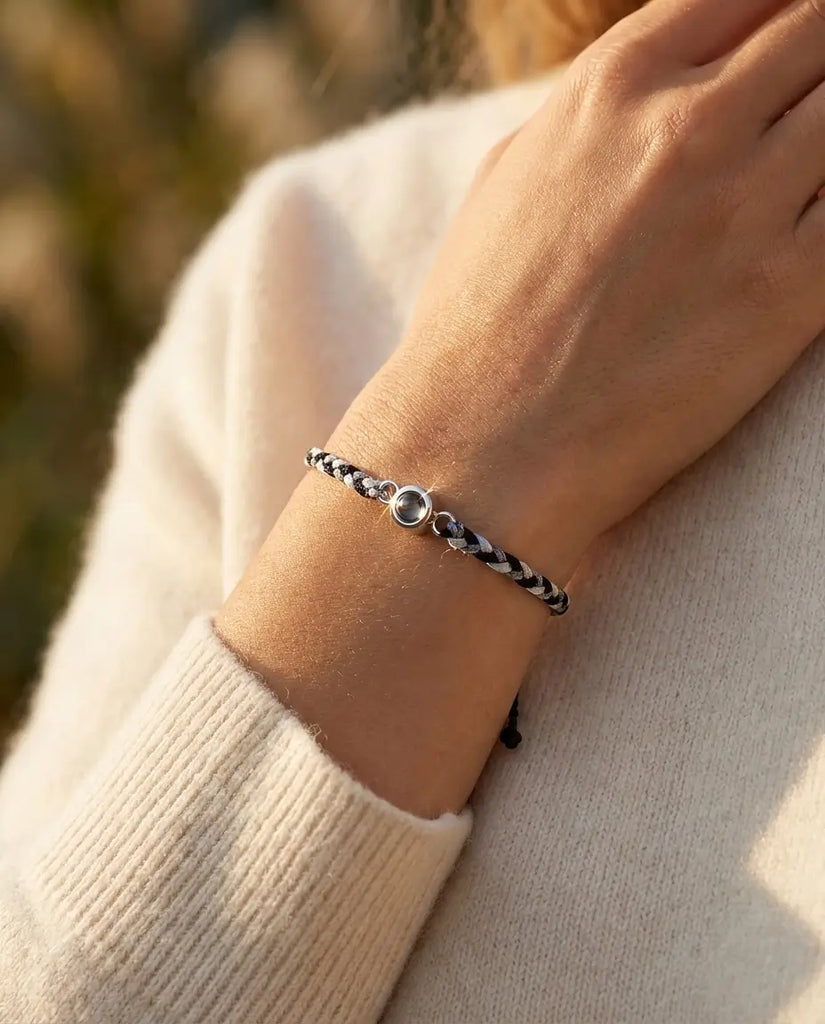 Personalised Braided Photo Projection Bracelet - Hidden Picture Rope IfShe UK