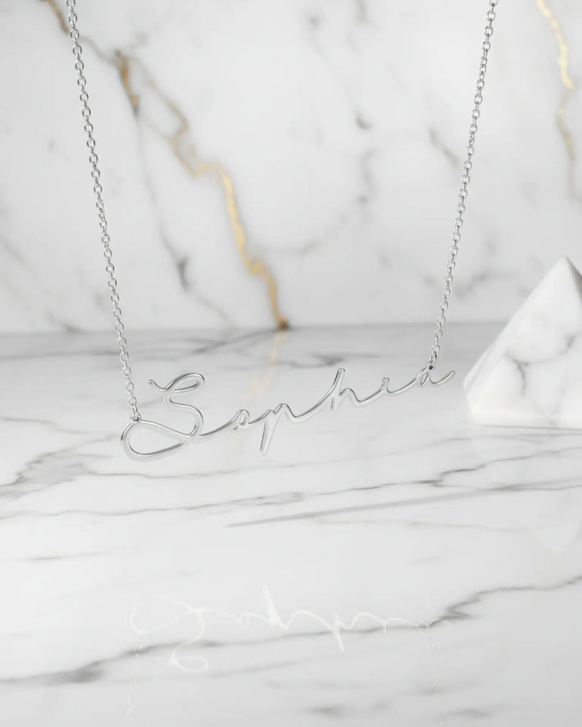 Personalised Cursive Name Necklace Sterling Silver IfShe UK