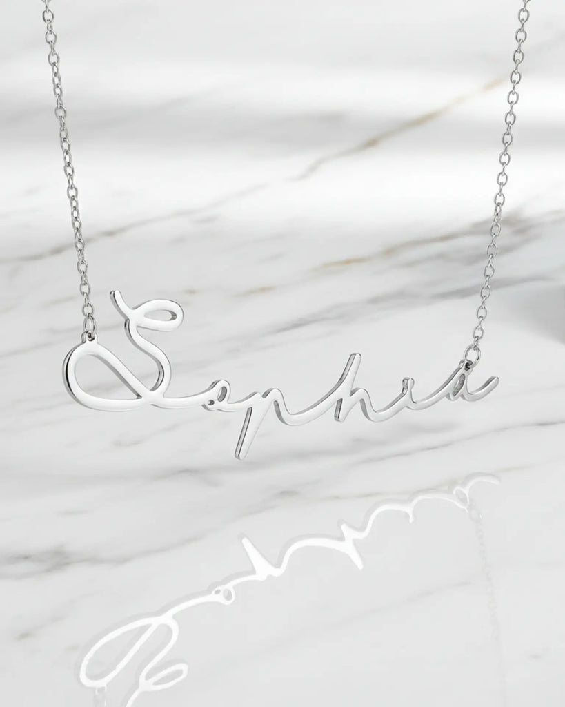 Personalised Cursive Name Necklace Sterling Silver IfShe UK