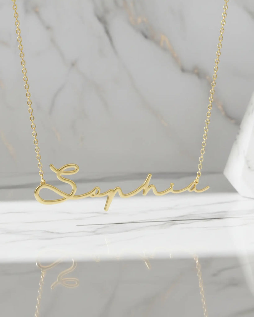 Personalised Cursive Name Necklace Sterling Silver IfShe UK