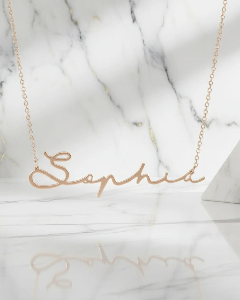 Personalised Cursive Name Necklace Sterling Silver IfShe UK