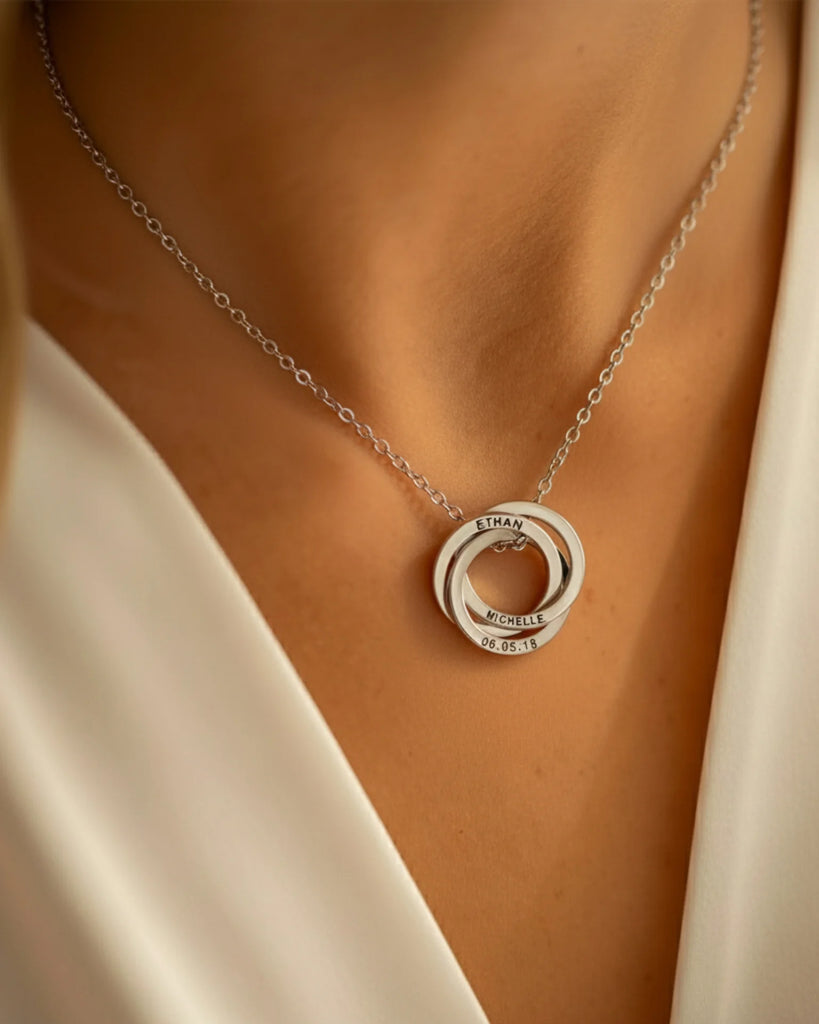 Personalised Engraved Russian Ring Necklace