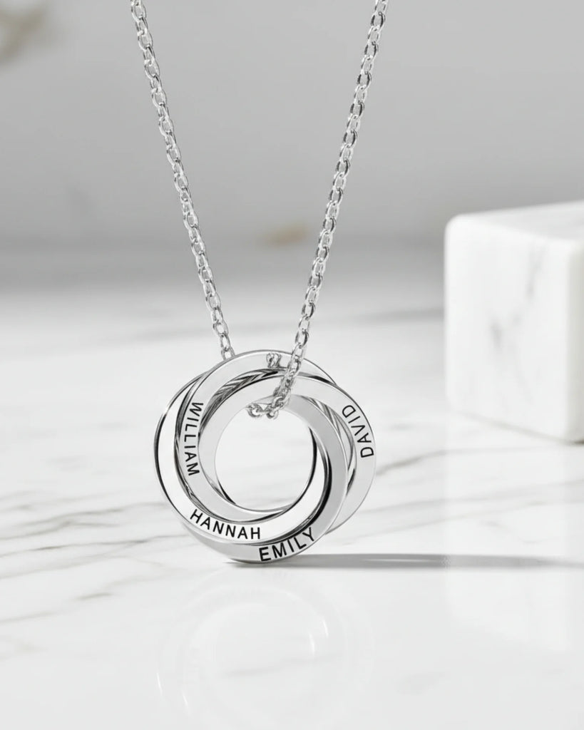 Personalised Engraved Russian Ring Necklace