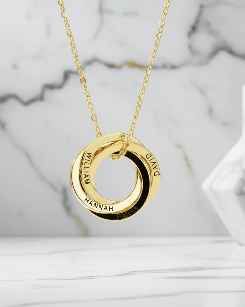 Personalised Engraved Russian Ring Necklace