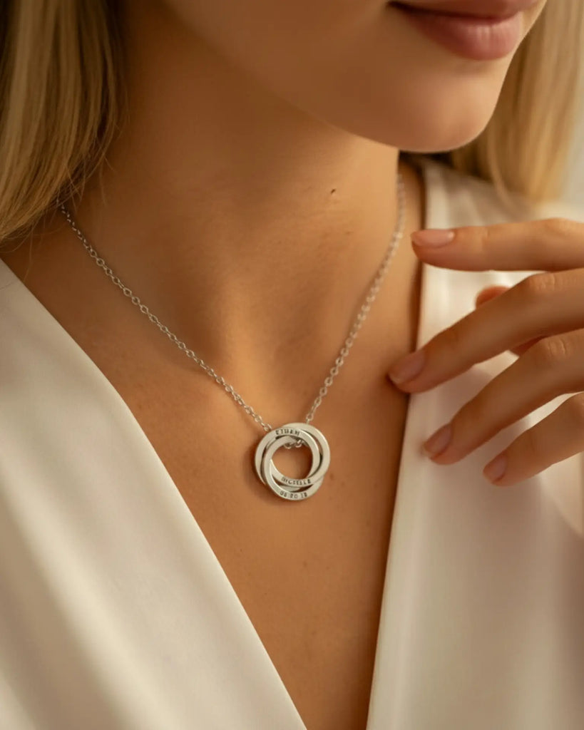 Personalised Engraved Russian Ring Necklace IfShe Jewelry
