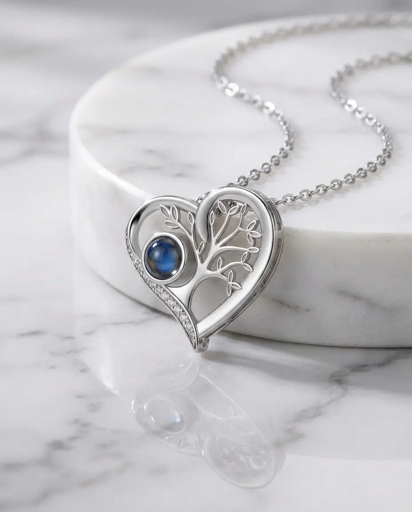Personalised Family Tree Photo Projection Necklace - Secret Picture Pendant IfShe UK