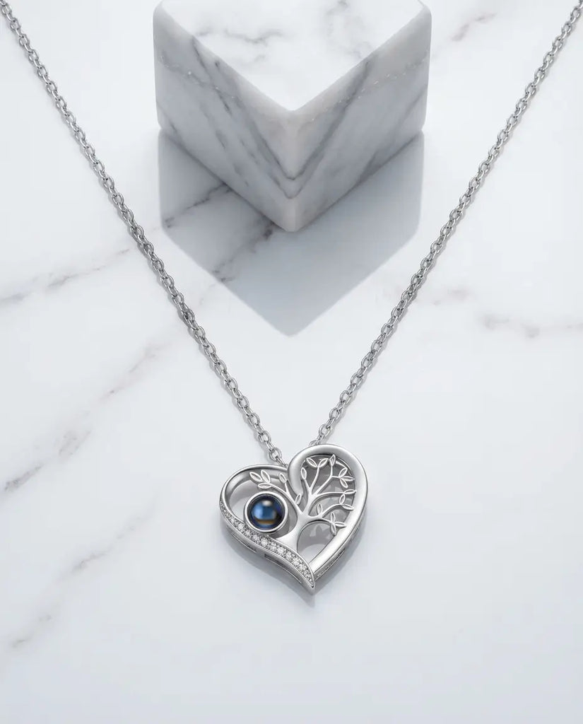 Personalised Family Tree Photo Projection Necklace - Secret Picture Pendant IfShe UK