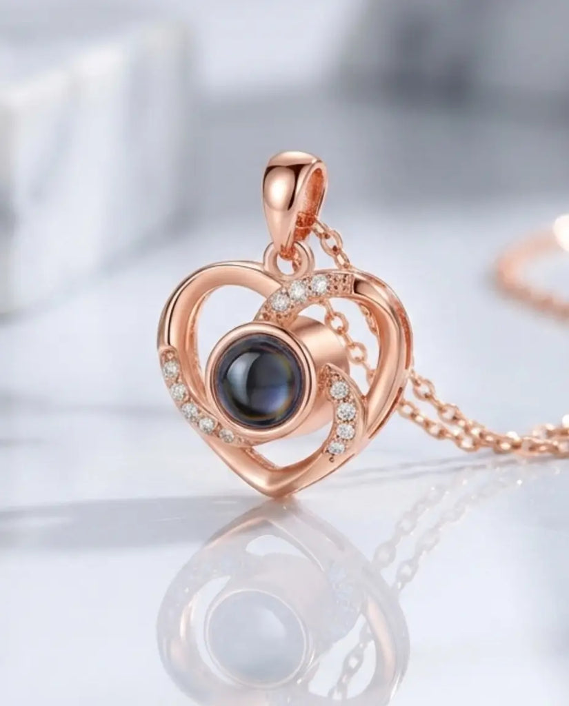 Personalised Heart Photo Projection Necklace - Hidden Picture Pendant IfShe UK