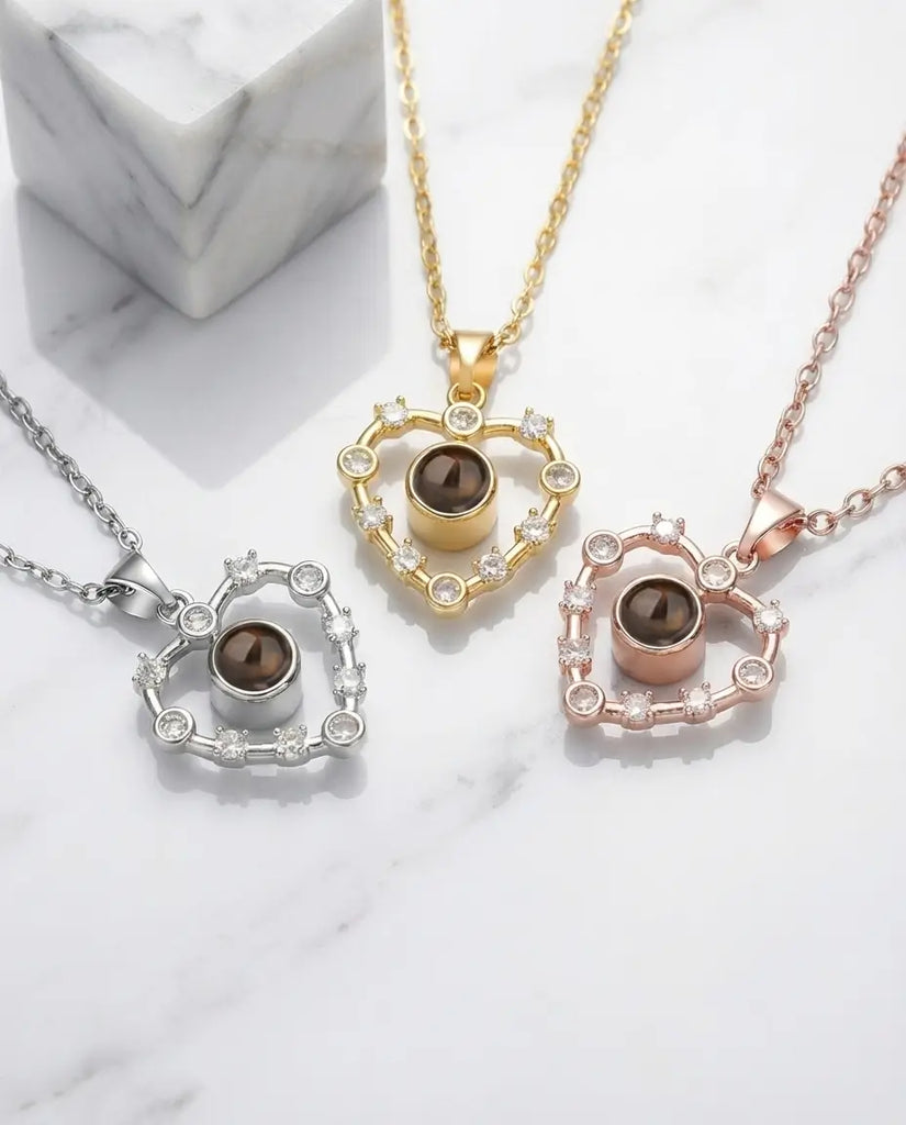 Personalised Heart Photo Projection Necklace IfShe UK