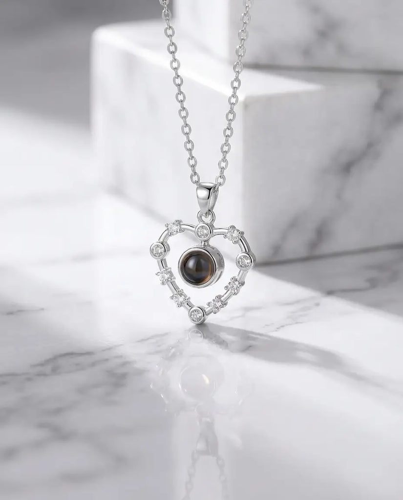 Personalised Heart Photo Projection Necklace IfShe UK