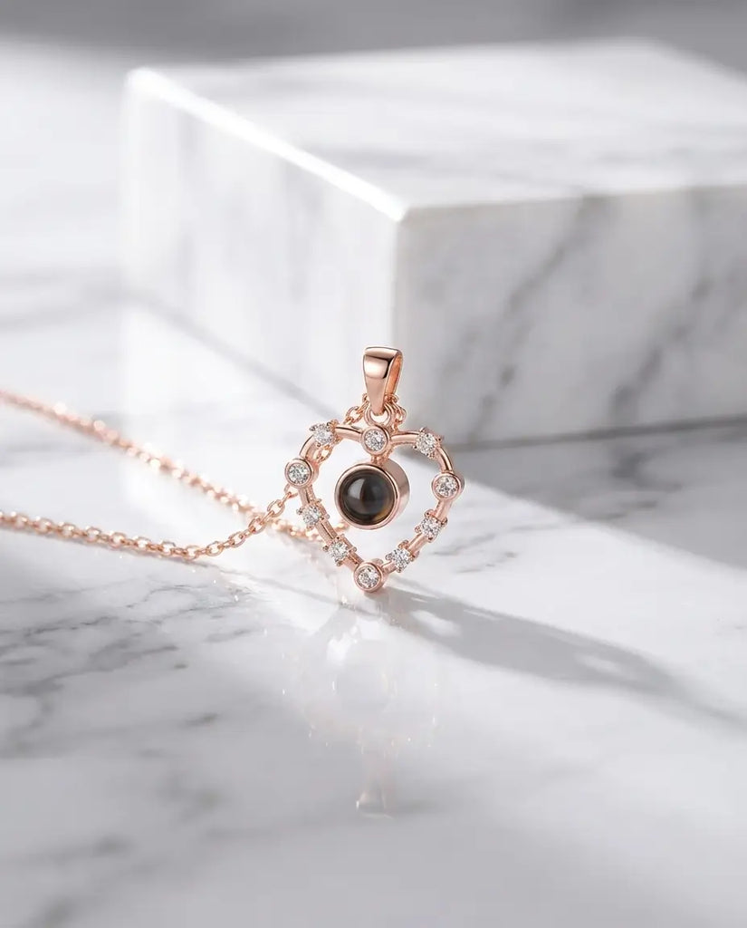 Personalised Heart Photo Projection Necklace IfShe UK