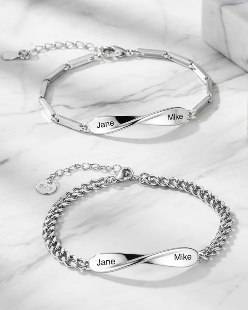 Personalised Infinity Matching Couple Bracelets IfShe UK