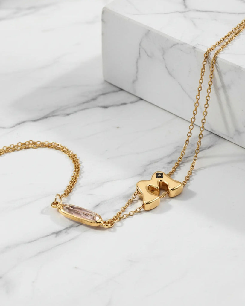 Personalised Initial & Birthstone Bracelet IfShe UK