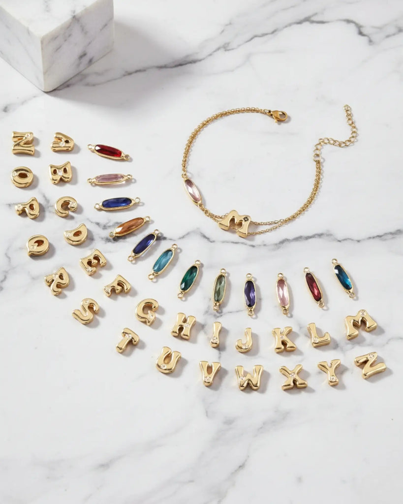 Personalised Initial & Birthstone Bracelet IfShe UK