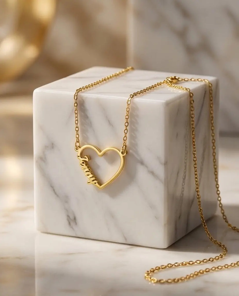 Personalised Interlinked Family Heart Name Necklace - Custom 1-5 Names Pendant IfShe UK