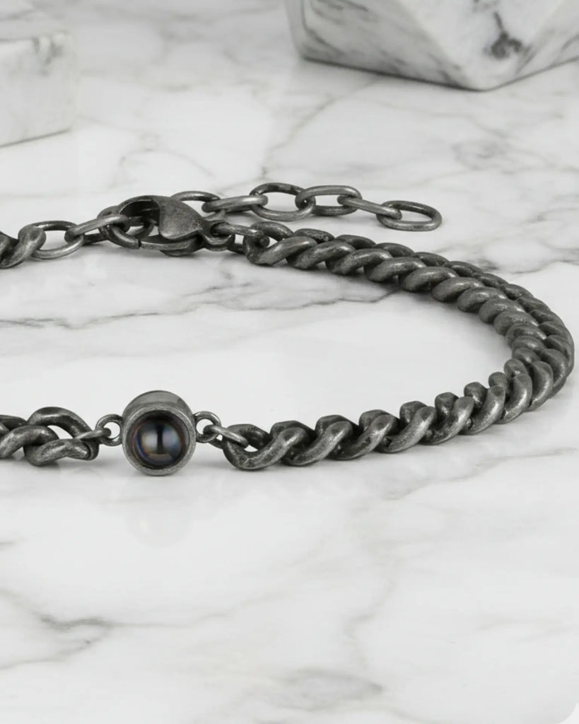 Personalised Men's Vintage Photo Projection Bracelet IfShe UK