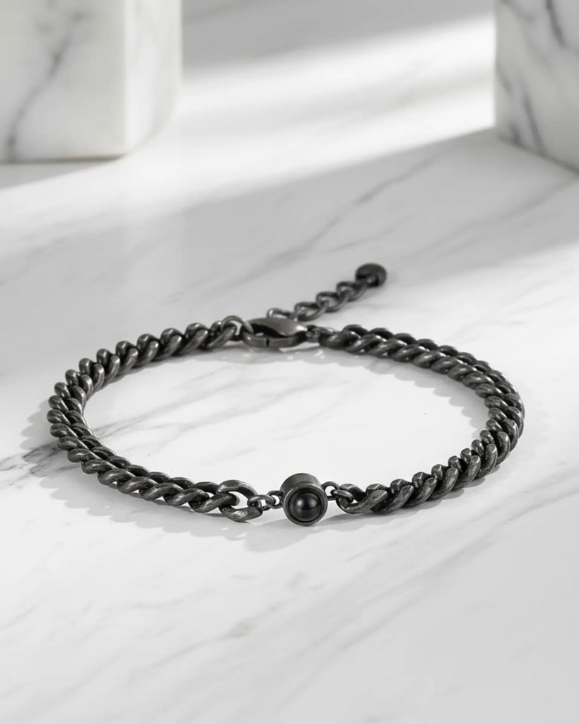 Personalised Men's Vintage Photo Projection Bracelet IfShe UK