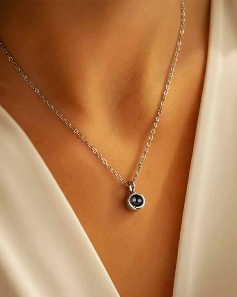 Personalised Minimalist Photo Projection Necklace IfShe UK