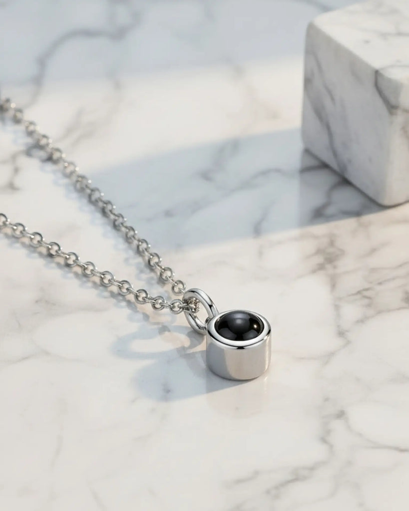 Personalised Minimalist Photo Projection Necklace IfShe UK
